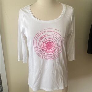 Pink Diamante Swirl 3/4 Sleeve Top
